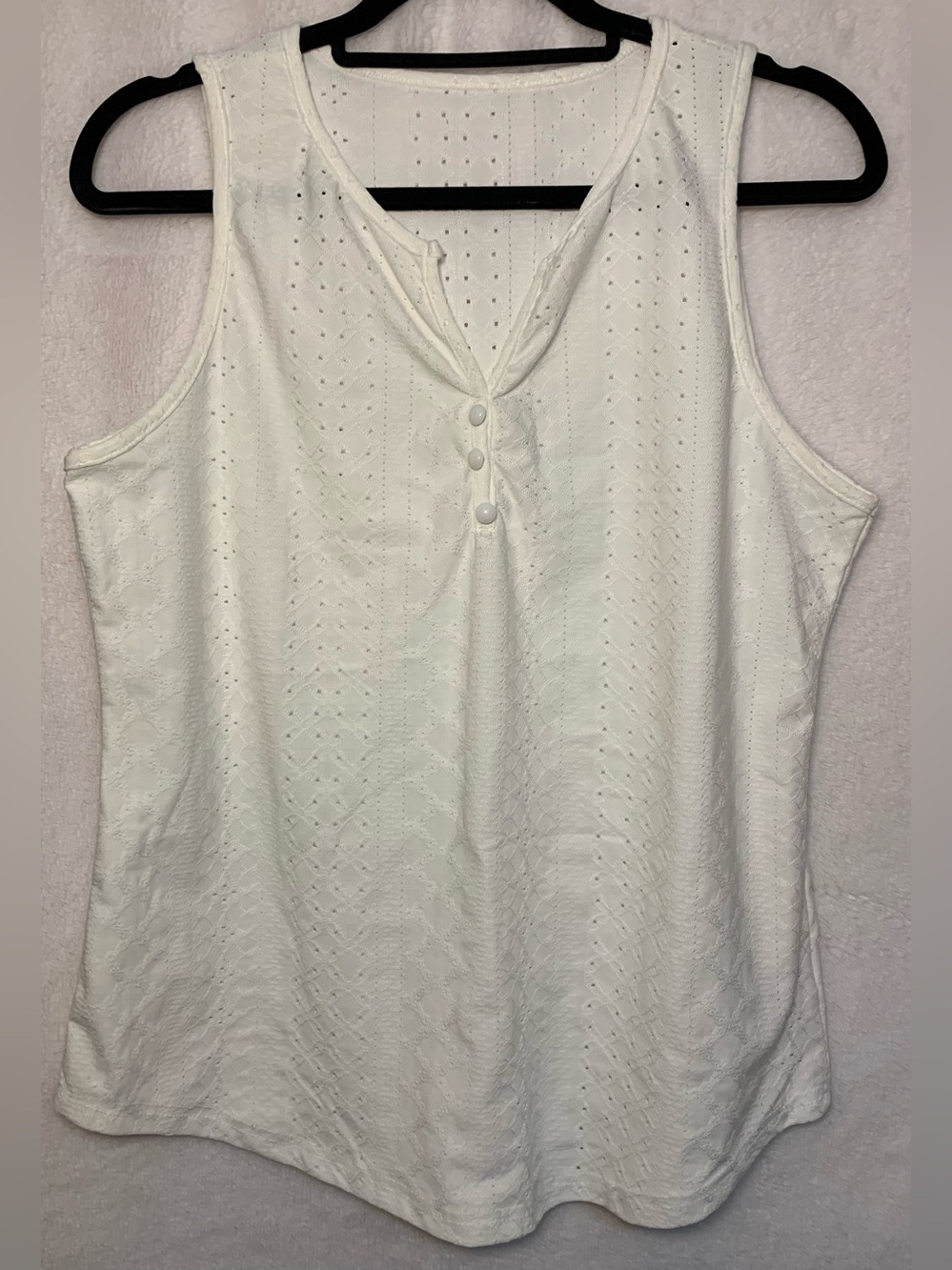 White Eyelet Tank Top